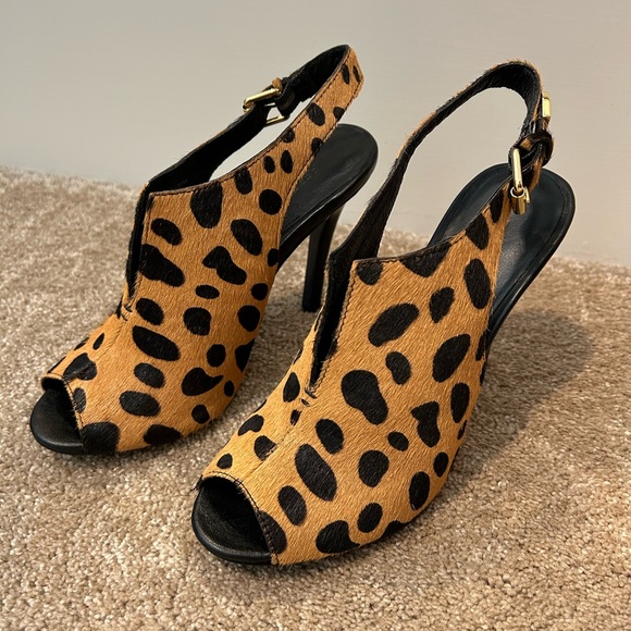 Rebecca Minkoff Shoes - Rebecca Minkoff Leopard Calf Hair Heels Size 6 1/2 M
